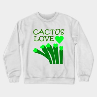 Cactus Green Hearts Love Crewneck Sweatshirt